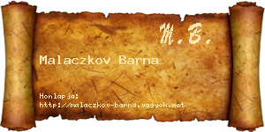 Malaczkov Barna névjegykártya