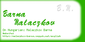 barna malaczkov business card